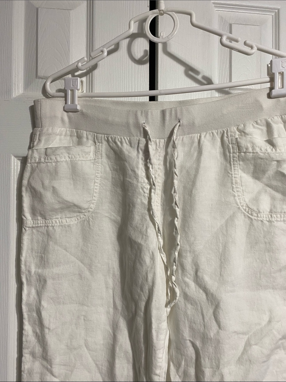 Style & Co off white linen casual lounge wide leg pants size PL - Picture 2 of 10
